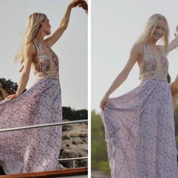 Spell Sienna Halter Maxi Dress Boho Floral NWT sz XXL - Picture 2 of 6